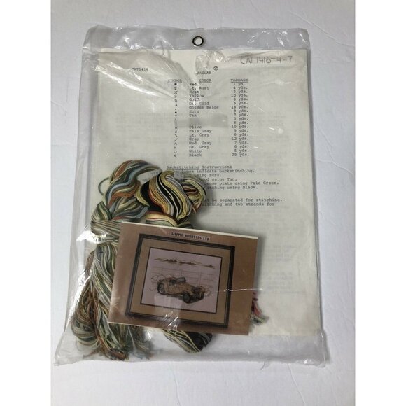 Yellow Car Cross Stitch Kappie Originals Craft Kit - Picture 1 of 4